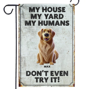 Protected By Paws And Jaws - Dog Personalized Custom Flag - Gift For Pet Owners, Pet Lovers