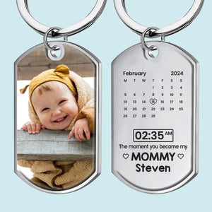 Custom Photo The Moment You Became My Mommy - Family Personalized Custom Keychain - Mother's Day, Baby Shower Gift, Gift For First Mom