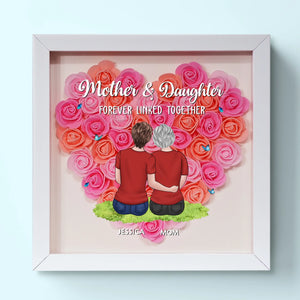 The Bond We Share Is My Greatest Gift - Family Personalized Custom Flower Shadow Box - Gift For Mom, Grandma