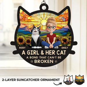 A Love That Shines Forever - Cat Personalized Window Hanging Suncatcher Ornament - Gift For Pet Owners, Pet Lovers
