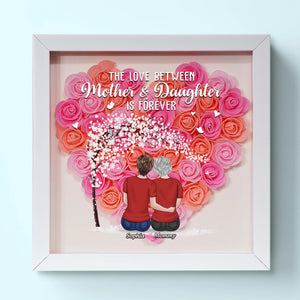 Behind Every Strong Daughter Is A Truly Amazing Mom - Family Personalized Custom Flower Shadow Box - Mother's Day, Gift For Mom, Grandma