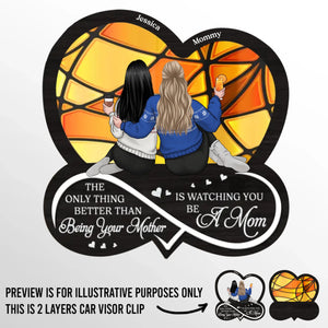 A Mother’s Love Knows No Limits - Family Personalized Custom Car Visor Clip - Gift For Mom, Daughter