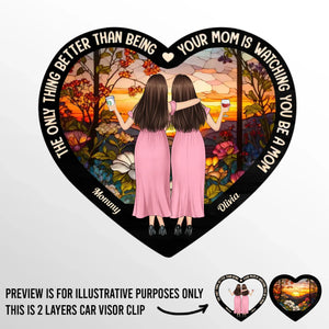 A Mom’s Love Is Endless And Unconditional - Family Personalized Custom Car Visor Clip - Gift For Mom, Daughter