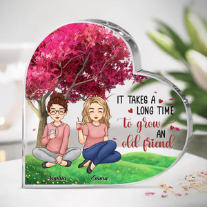 Where The Trees Whisper, Our Friendship Grows
- Bestie Personalized Custom Heart Shaped Acrylic Plaque - Christmas Gift For Best Friends, BFF, Sisters