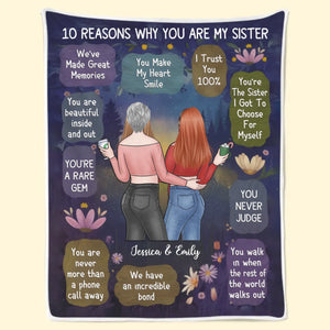 You're The Sister I Got To Choose For Myself - Bestie Personalized Custom Blanket - Gift For Best Friends, BFF, Sisters