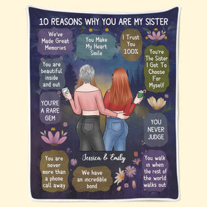 You're The Sister I Got To Choose For Myself - Bestie Personalized Custom Blanket - Gift For Best Friends, BFF, Sisters