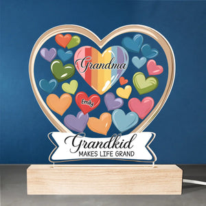 Forever In Grandmother's Heart - Family Personalized Custom Shaped 3D LED Light - Gift For Grandma, Grandpa, Grandkid