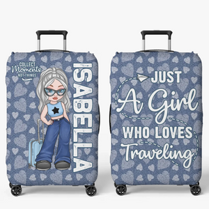 Perfect For The Traveler Who Follows Their Heart - Travel Personalized Custom Luggage Cover - Summer Vacation Gift, Gift For Adventure Travel Lovers