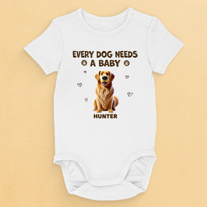 A Gift That Matches Their Love For Both Baby And Dog - Dog Personalized Custom Baby Onesie - Baby Shower Gift, Gift For Pet Owners, Pet Lovers