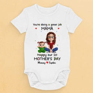 You're Doing An Amazing Job, Mommy - Family Personalized Custom Baby Onesie - Mother's Day, Baby Shower Gift, Gift For First Mom