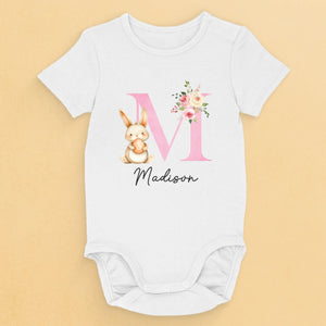 Dapper Bunny, First Easter - Family Personalized Custom Baby Onesie - Easter Gift For Baby Kids, Newborn Baby