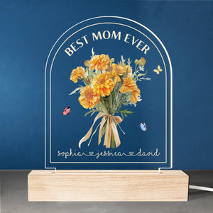 Best Mom Ever - Family Personalized Custom Shaped 3D LED Light - Mother's Day, Gift For Mom