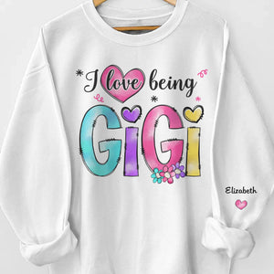 Love My Grandbabies - Family Personalized Custom Unisex Sweatshirt, Hoodie With Design On Sleeve - Mother's Day, Gift For Mom, Grandma