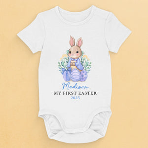 First Easter, First Memories - Family Personalized Custom Baby Onesie - Easter Gift For Baby Kids, Newborn Baby