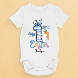 First Easter, Bunny Approved - Family Personalized Custom Baby Onesie - Easter Gift For Baby Kids, Newborn Baby