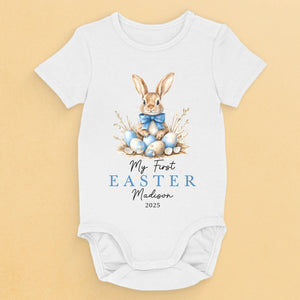 Bunny Bowties & Easter Vibes - Family Personalized Custom Baby Onesie - Easter Gift For Baby Kids, Newborn Baby