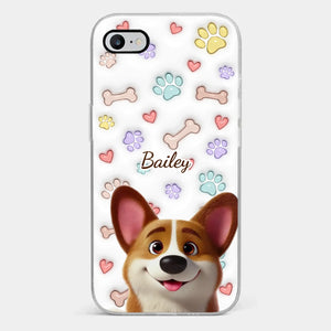Four Paws, One Heart - Dog Personalized Custom 3D Inflated Effect Printed Clear Phone Case - Gift For Pet Owners, Pet Lovers