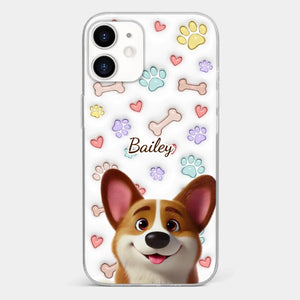 Four Paws, One Heart - Dog Personalized Custom 3D Inflated Effect Printed Clear Phone Case - Gift For Pet Owners, Pet Lovers