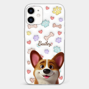 Four Paws, One Heart - Dog Personalized Custom 3D Inflated Effect Printed Clear Phone Case - Gift For Pet Owners, Pet Lovers