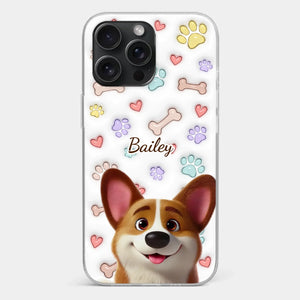 Four Paws, One Heart - Dog Personalized Custom 3D Inflated Effect Printed Clear Phone Case - Gift For Pet Owners, Pet Lovers