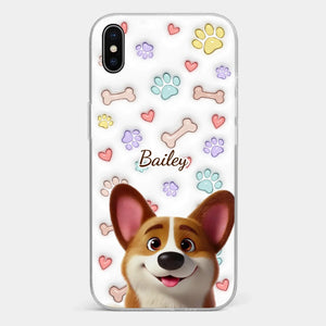 Four Paws, One Heart - Dog Personalized Custom 3D Inflated Effect Printed Clear Phone Case - Gift For Pet Owners, Pet Lovers