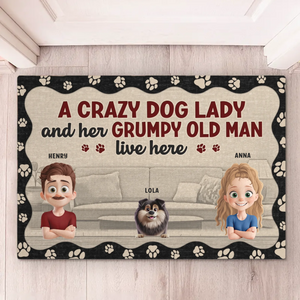 Happiness Starts With A Wagging Tail - Dog Personalized Custom Home Decor Decorative Mat - House Warming Gift For Pet Owners, Pet Lovers