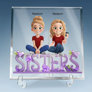 We Go Together Like Coffee And Donuts - Bestie Personalized Custom Square Shaped Acrylic Plaque - Gift For Best Friends, BFF, Sisters