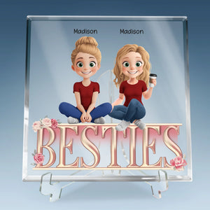 A Friendship That Lasts A Lifetime - Bestie Personalized Custom Square Shaped Acrylic Plaque - Gift For Best Friends, BFF, Sisters