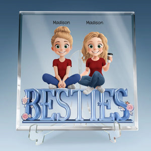 Cherish Every Moment With Your Best Friends - Bestie Personalized Custom Square Shaped Acrylic Plaque - Gift For Best Friends, BFF, Sisters