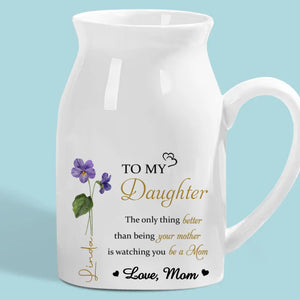 A Mother’s Love Is The Greatest Gift - Family Personalized Custom Home Decor Flower Vase - Mother's Day, House Warming Gift For Mom, Daughter