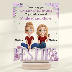 Together, Always Stronger - Bestie Personalized Custom Rectangle Shaped Acrylic Plaque - Gift For Best Friends, BFF, Sisters
