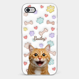 Custom Photo Keep Calm And Pet A Cat - Dog & Cat Personalized Custom 3D Inflated Effect Printed Clear Phone Case - Gift For Pet Owners, Pet Lovers
