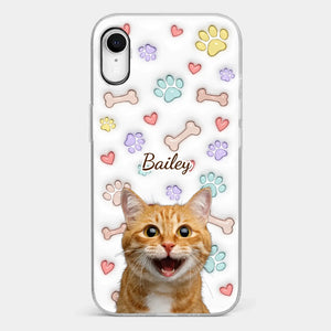 Custom Photo Keep Calm And Pet A Cat - Dog & Cat Personalized Custom 3D Inflated Effect Printed Clear Phone Case - Gift For Pet Owners, Pet Lovers