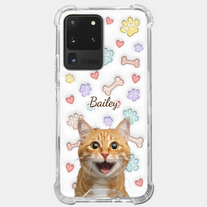 Custom Photo Keep Calm And Pet A Cat - Dog & Cat Personalized Custom 3D Inflated Effect Printed Clear Phone Case - Gift For Pet Owners, Pet Lovers