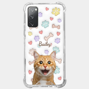 Custom Photo Keep Calm And Pet A Cat - Dog & Cat Personalized Custom 3D Inflated Effect Printed Clear Phone Case - Gift For Pet Owners, Pet Lovers