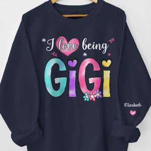 Cherished Moments with Grandkids - Family Personalized Custom Unisex Sweatshirt, Hoodie With Design On Sleeve - Mother's Day, Gift For Mom, Grandma