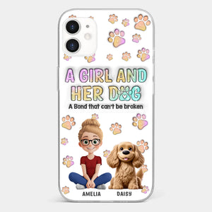 Paws, Love & Unbreakable Bonds - Dog Personalized Custom 3D Inflated Effect Printed Clear Phone Case - Gift For Pet Owners, Pet Lovers