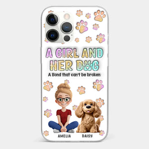 Paws, Love & Unbreakable Bonds - Dog Personalized Custom 3D Inflated Effect Printed Clear Phone Case - Gift For Pet Owners, Pet Lovers