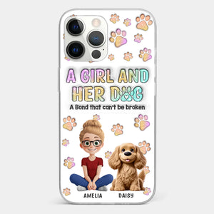 Paws, Love & Unbreakable Bonds - Dog Personalized Custom 3D Inflated Effect Printed Clear Phone Case - Gift For Pet Owners, Pet Lovers