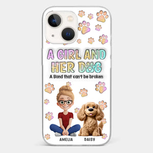 Paws, Love & Unbreakable Bonds - Dog Personalized Custom 3D Inflated Effect Printed Clear Phone Case - Gift For Pet Owners, Pet Lovers