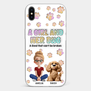 Paws, Love & Unbreakable Bonds - Dog Personalized Custom 3D Inflated Effect Printed Clear Phone Case - Gift For Pet Owners, Pet Lovers