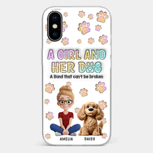 Paws, Love & Unbreakable Bonds - Dog Personalized Custom 3D Inflated Effect Printed Clear Phone Case - Gift For Pet Owners, Pet Lovers