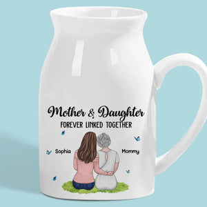 Mom Makes Everything Better - Family Personalized Custom Home Decor Flower Vase - Mother's Day, House Warming Gift For Mom, Daughter