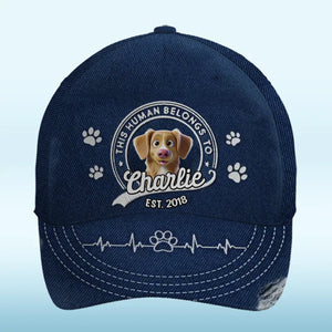 This Human Belongs To Me - Dog Personalized Custom Hat, All Over Print Classic Cap - Gift For Pet Owners, Pet Lovers