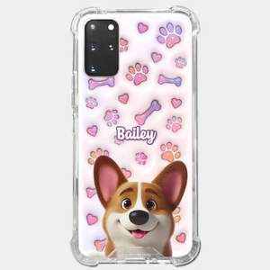 Tail Wagging Happiness - Dog Personalized Custom 3D Inflated Effect Printed Clear Phone Case - Gift For Pet Owners, Pet Lovers
