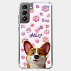 Tail Wagging Happiness - Dog Personalized Custom 3D Inflated Effect Printed Clear Phone Case - Gift For Pet Owners, Pet Lovers