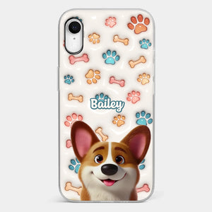 Barking With Joy - Dog Personalized Custom 3D Inflated Effect Printed Clear Phone Case - Gift For Pet Owners, Pet Lovers
