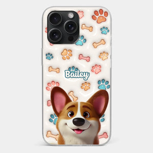 Barking With Joy - Dog Personalized Custom 3D Inflated Effect Printed Clear Phone Case - Gift For Pet Owners, Pet Lovers