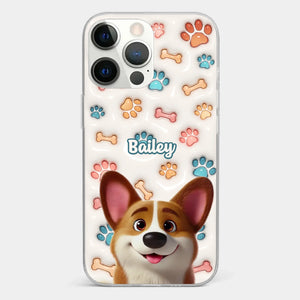 Barking With Joy - Dog Personalized Custom 3D Inflated Effect Printed Clear Phone Case - Gift For Pet Owners, Pet Lovers