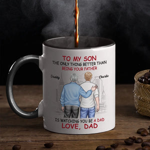 Proud Of You - Family Personalized Custom Accent Mug - Gift For Son